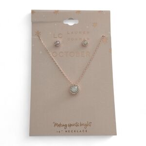 LC Lauren Conrad October Necklace and Earring Set - Rose Gold